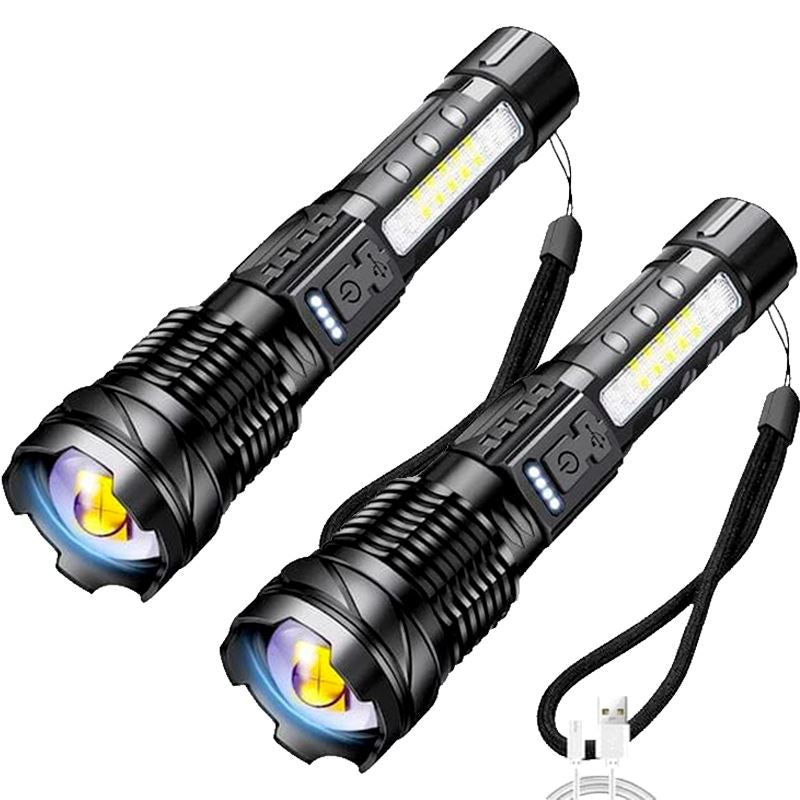 Titanium Laser Flashlight with 7 Light Modes and Protection